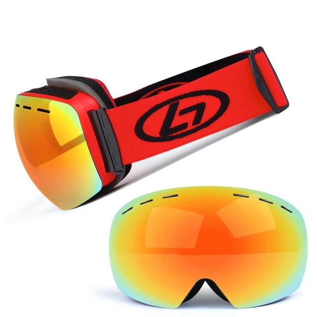 Dual-layered Ski Goggles with UV 400 Shield and Anti-Fog Technology