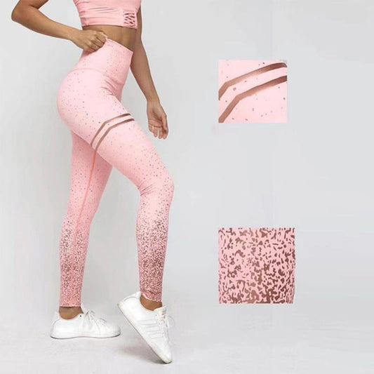 Yoga Leggings with Bold Stripes and High Waist