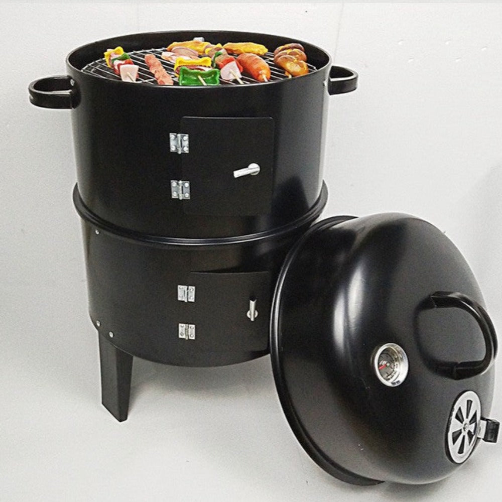 Outdoor BBQ Roaster with Triple Layer Functionality