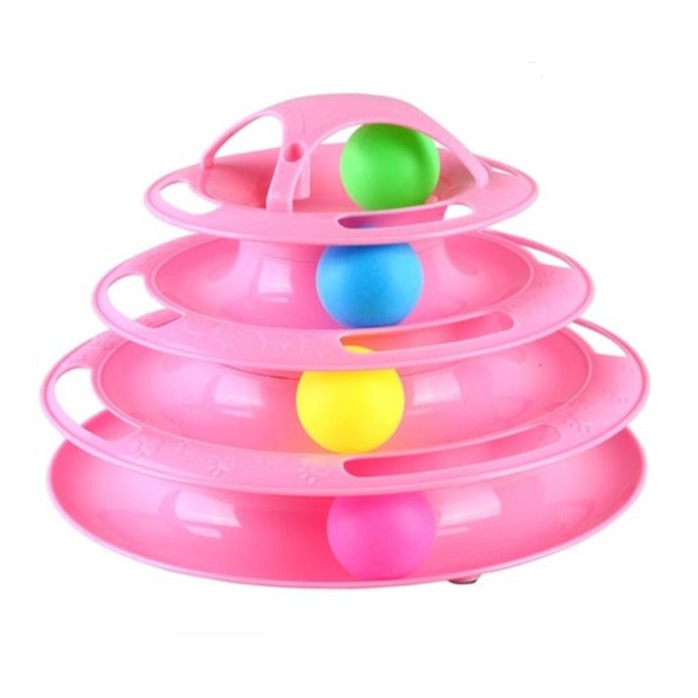 Multi-layer Foldable Interactive Cat Toy with Turntable Design