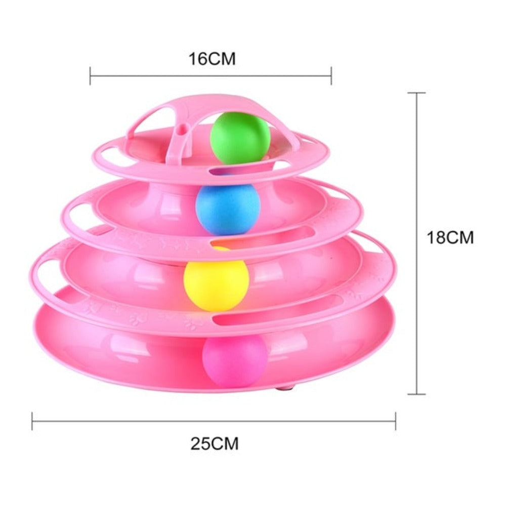 Multi-layer Foldable Interactive Cat Toy with Turntable Design