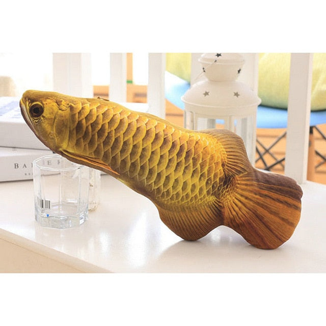 Soft Plush 3D Cat Fish-Shaped Pillow Set - 5 Pieces