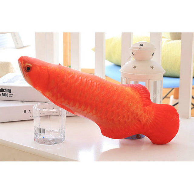 Soft Plush 3D Cat Fish-Shaped Pillow Set - 5 Pieces