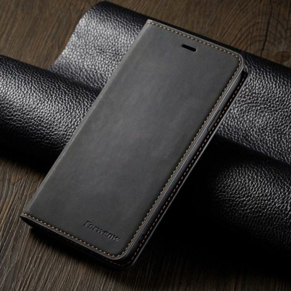 Magnetic Leather Card Holder Flip Case for iPhone Series 10 to 14