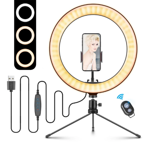 10" Portable Selfie LED Lamp for Tabletop Photography