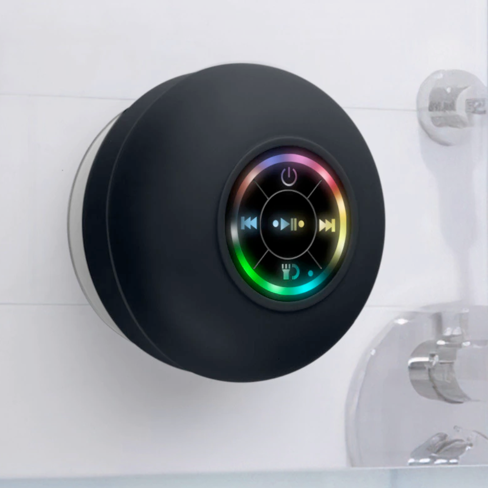 Compact Waterproof Bluetooth Speaker with RGB Lighting