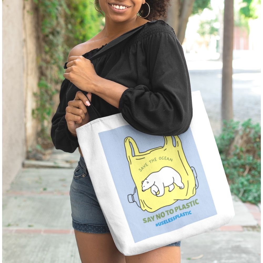 Medium Shopper Tote Bag - Polar Bear Edition for Environmental Conservation
