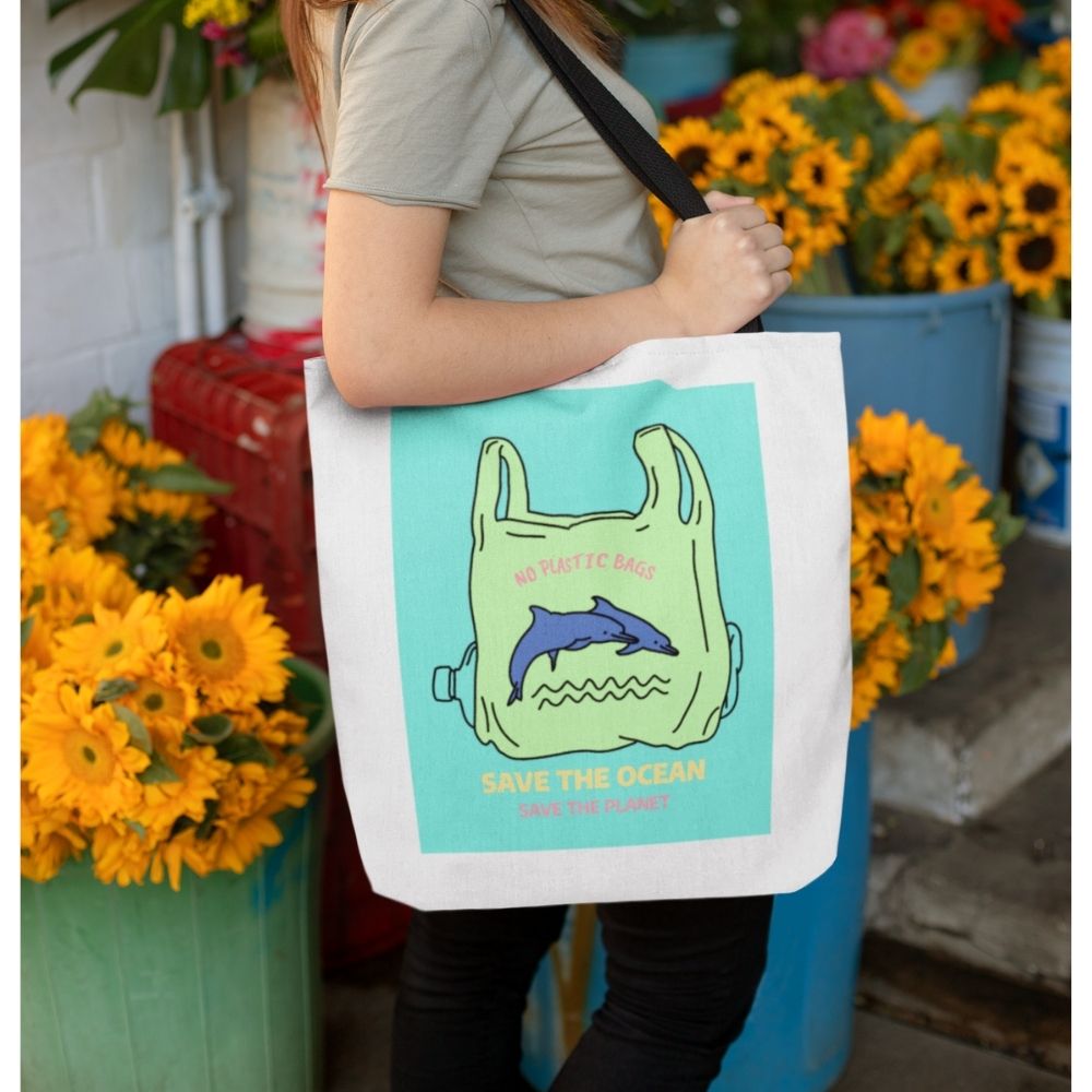 Earth-Saving Dolphins Edition Medium Shopper Tote Bag