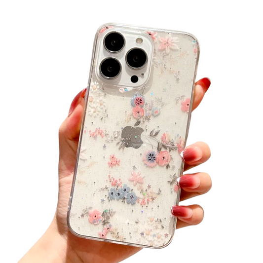 Daisy Glitter Clear Case for iPhone: A Sparkling Touch to Your Phone