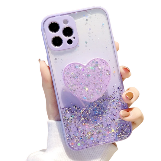 Love Stand iPhone Case with Shimmering Sequins