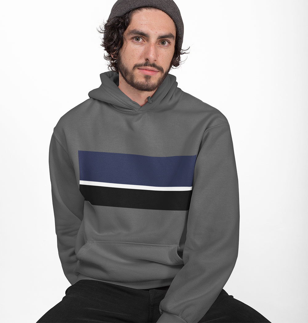Multi-Stripe Hooded Sweater for Men