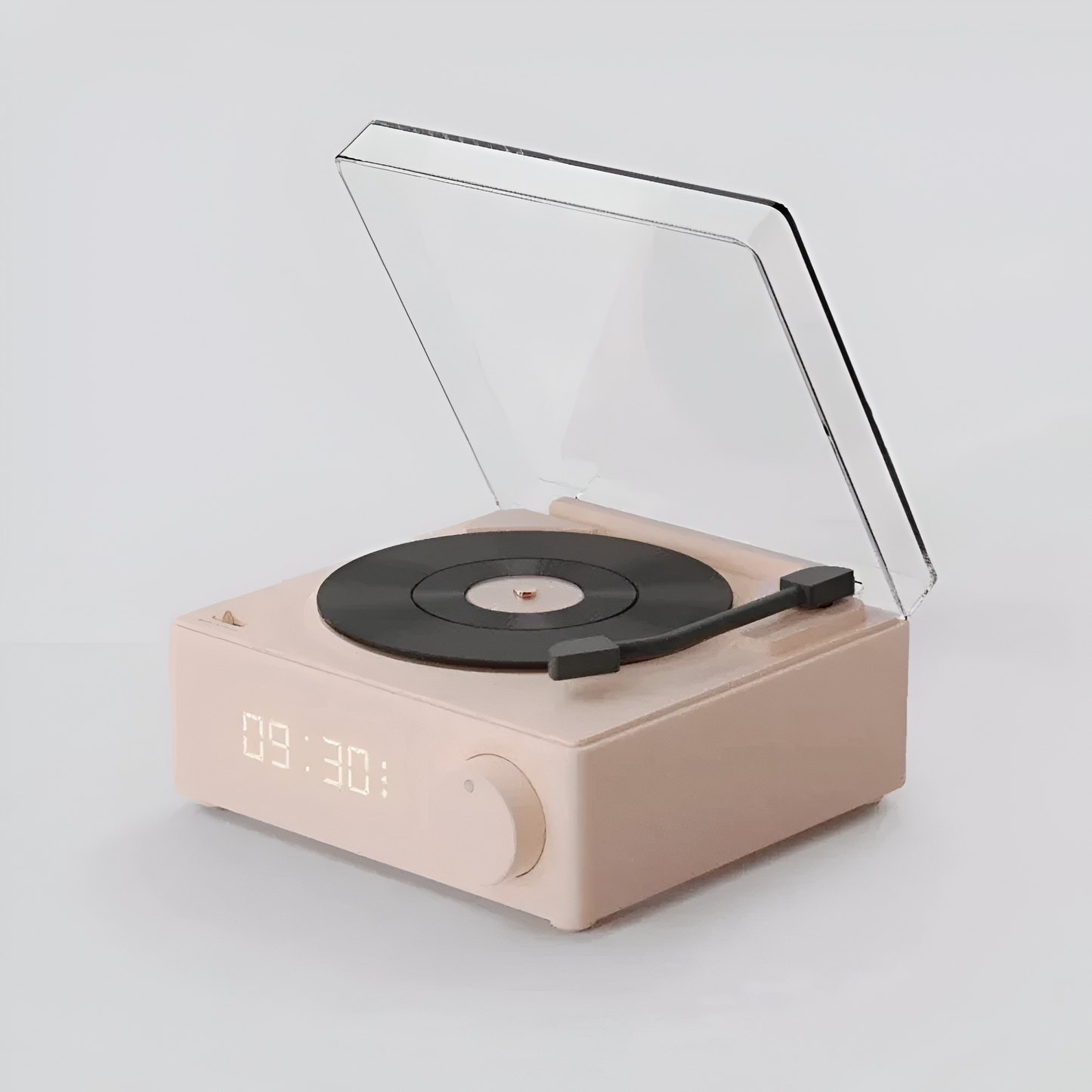 Retro Bluetooth Turntable Speaker with Alarm Clock Functionality