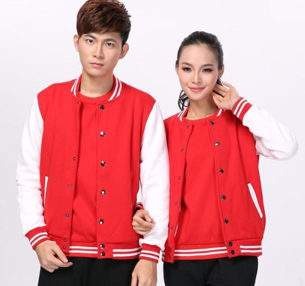 Red Unisex Baseball Coat