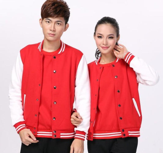 Red Unisex Baseball Coat