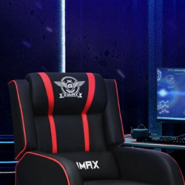 Massage Gaming Chair with Lumbar Support and Reclining Feature