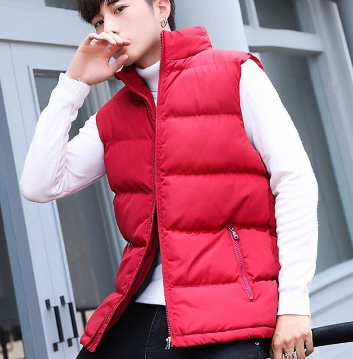 Casual Men's Insulated Sleeveless Jacket