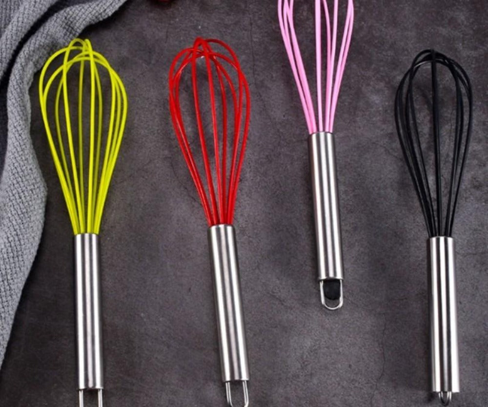 Silicone Egg Beater Set - 4 Piece Set with Non-Stick Feature