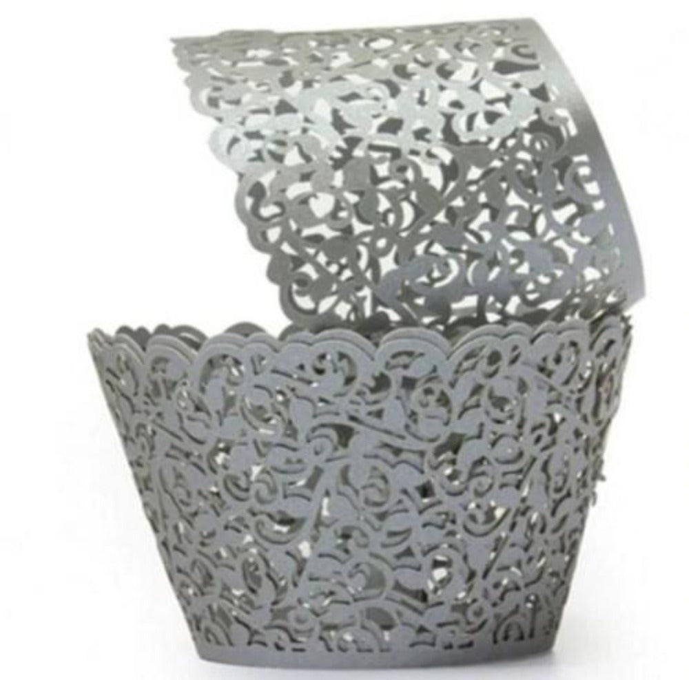 100-piece set of Delicate Vine Laser Cut Cupcake Wrappers