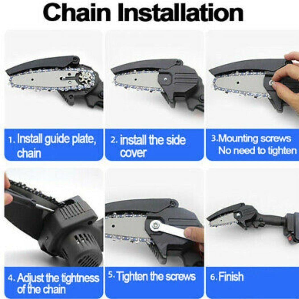 Compact 4 Inch Electric Chainsaw for Efficient Gardening