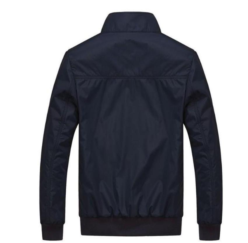 Zippered Jacket with Stand Collar for Men