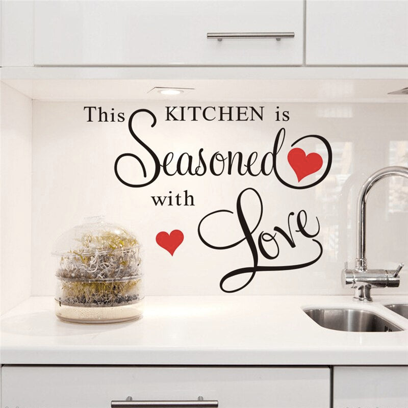 Love-Infused Kitchen Wall Stickers - Set of 3