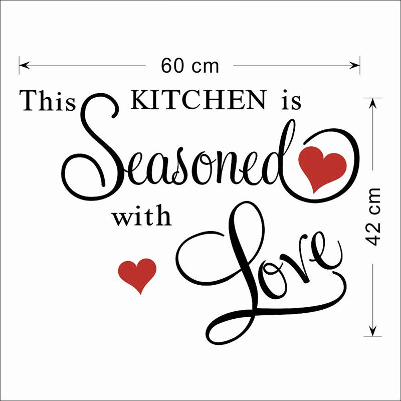 Love-Infused Kitchen Wall Stickers - Set of 3