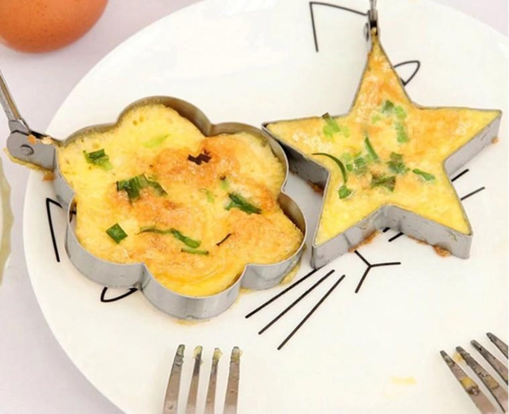 Stainless Steel Pancake Shaping Mold Set - 4 Pieces