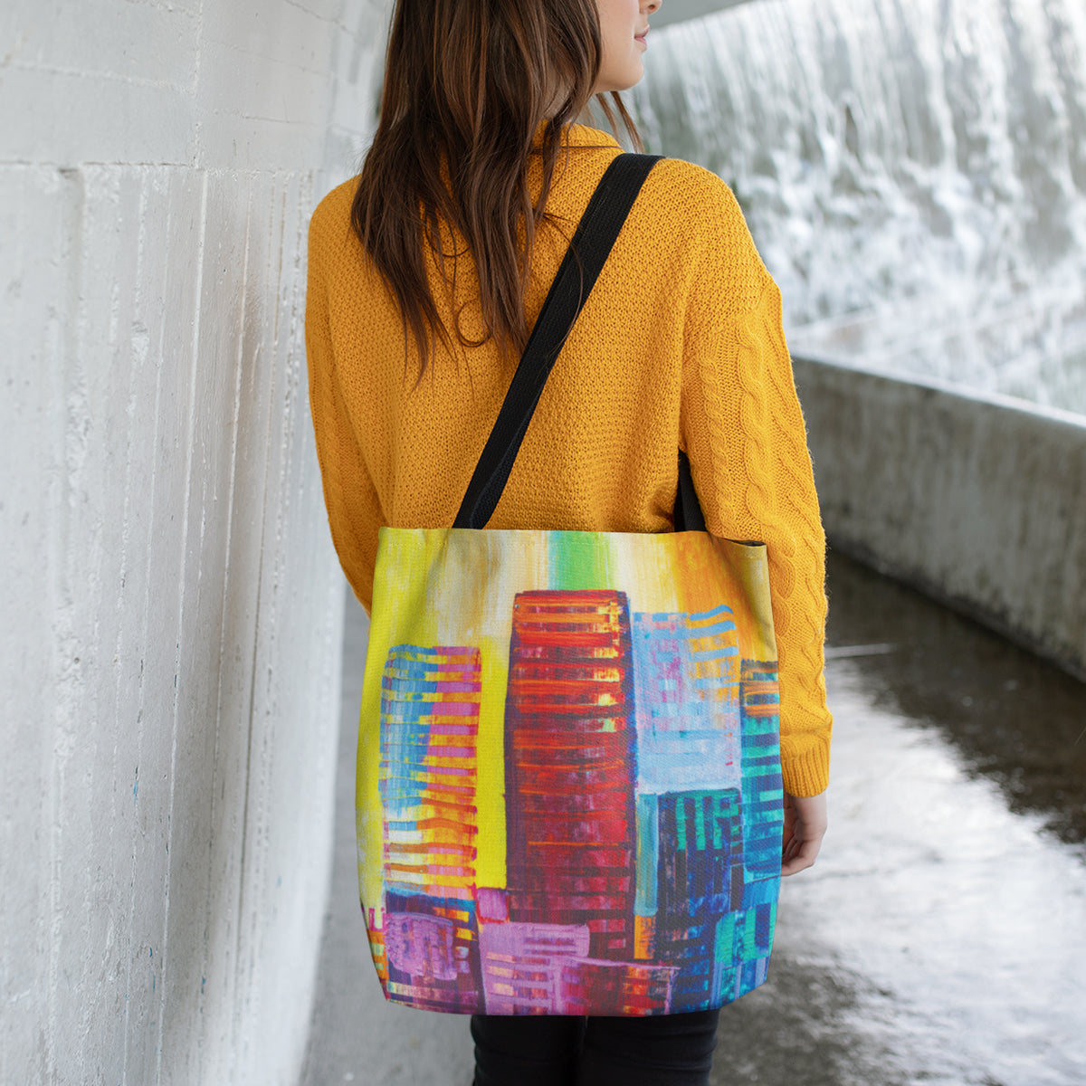 Cityscape Essentials Print Medium Tote Bag