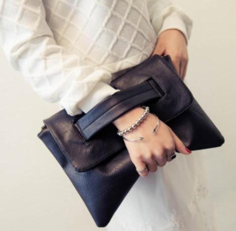 Faux Leather Envelope Clutch for Women