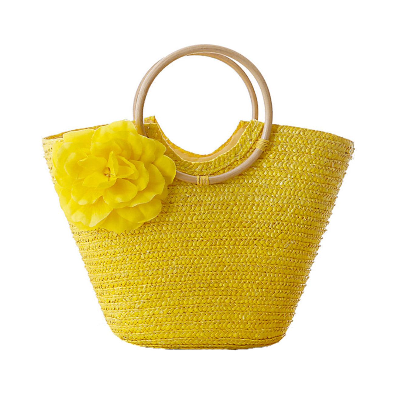 Coseey Floral Woven Straw Tote Bag