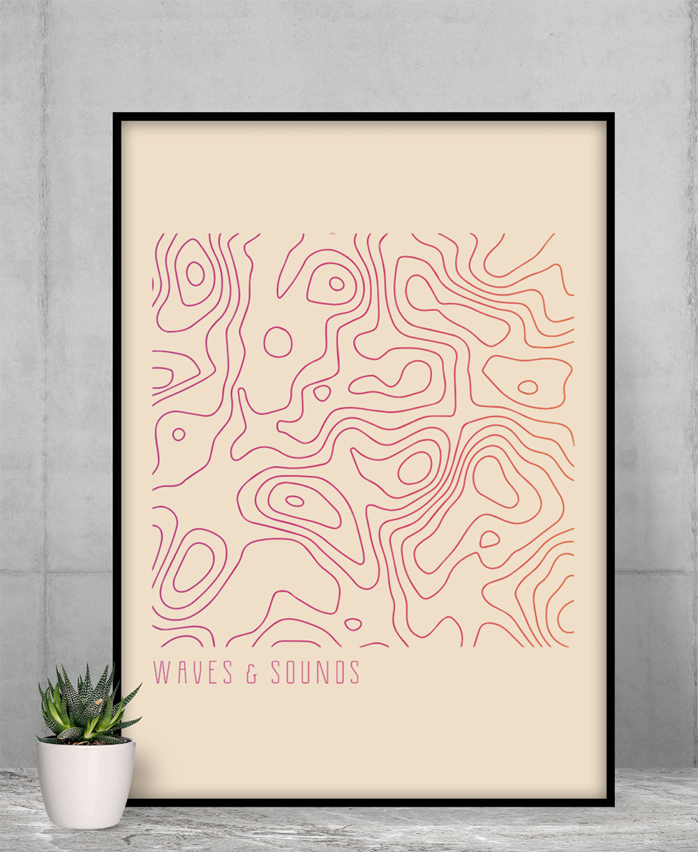 Music Waves and Sounds Poster