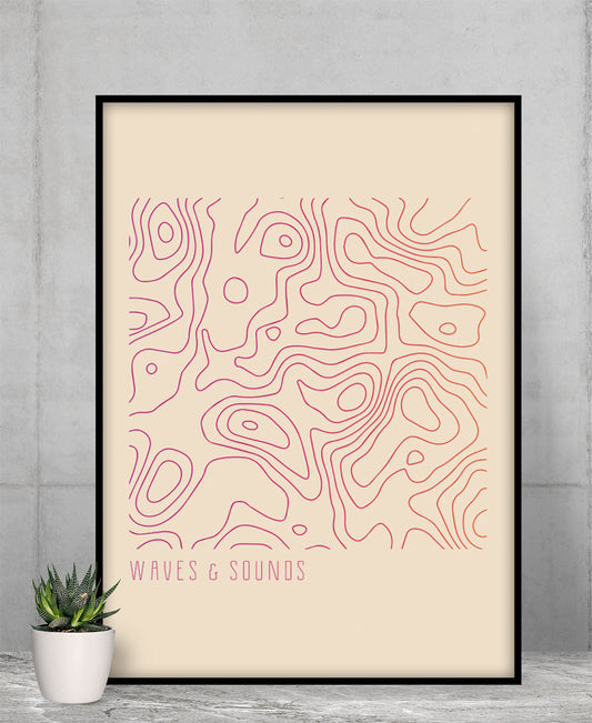 Music Waves and Sounds Poster