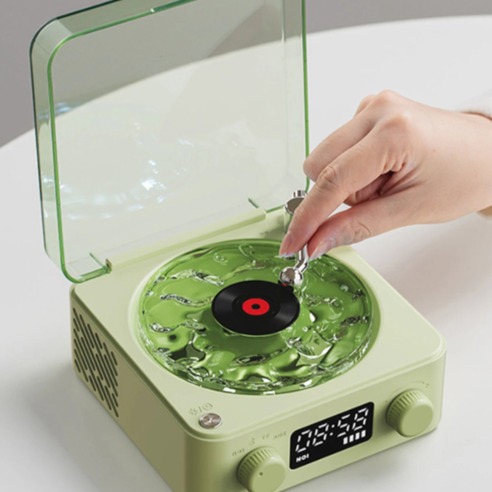 Retro Speaker with Waves Theme and Mini Bluetooth Connectivity