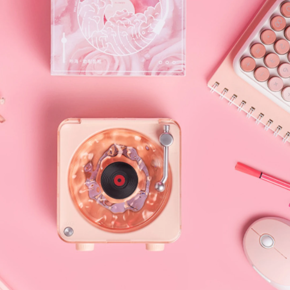 Retro Speaker with Waves Theme and Mini Bluetooth Connectivity