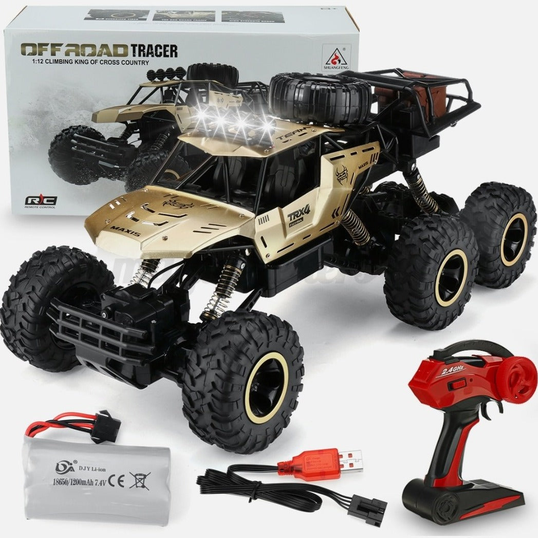 High Speed 1/12 Scale 4WD Monster Truck with 6 Wheels and Remote Control - Dragon Edition