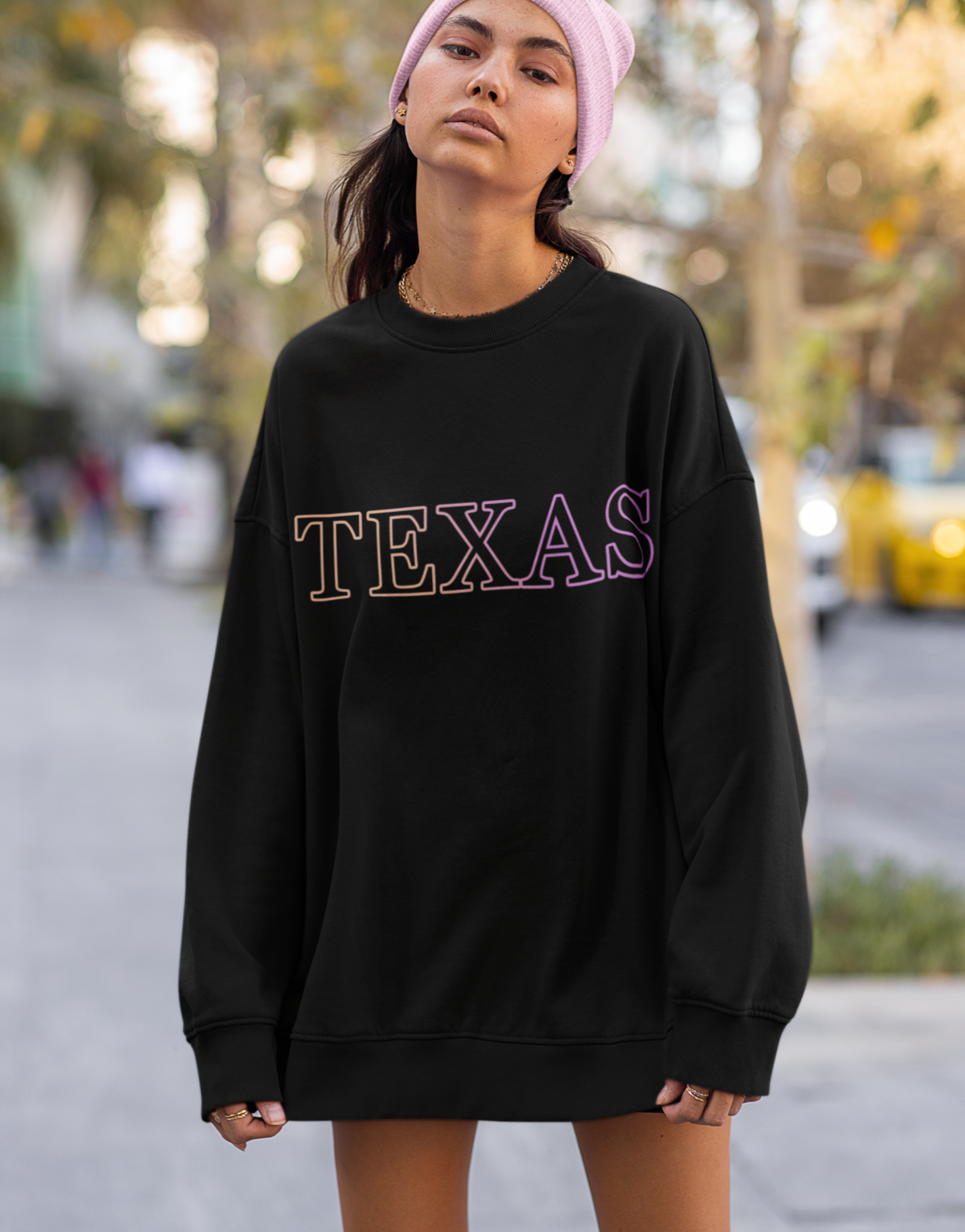 Gradient Crewneck Sweatshirt for Women in Texas Design