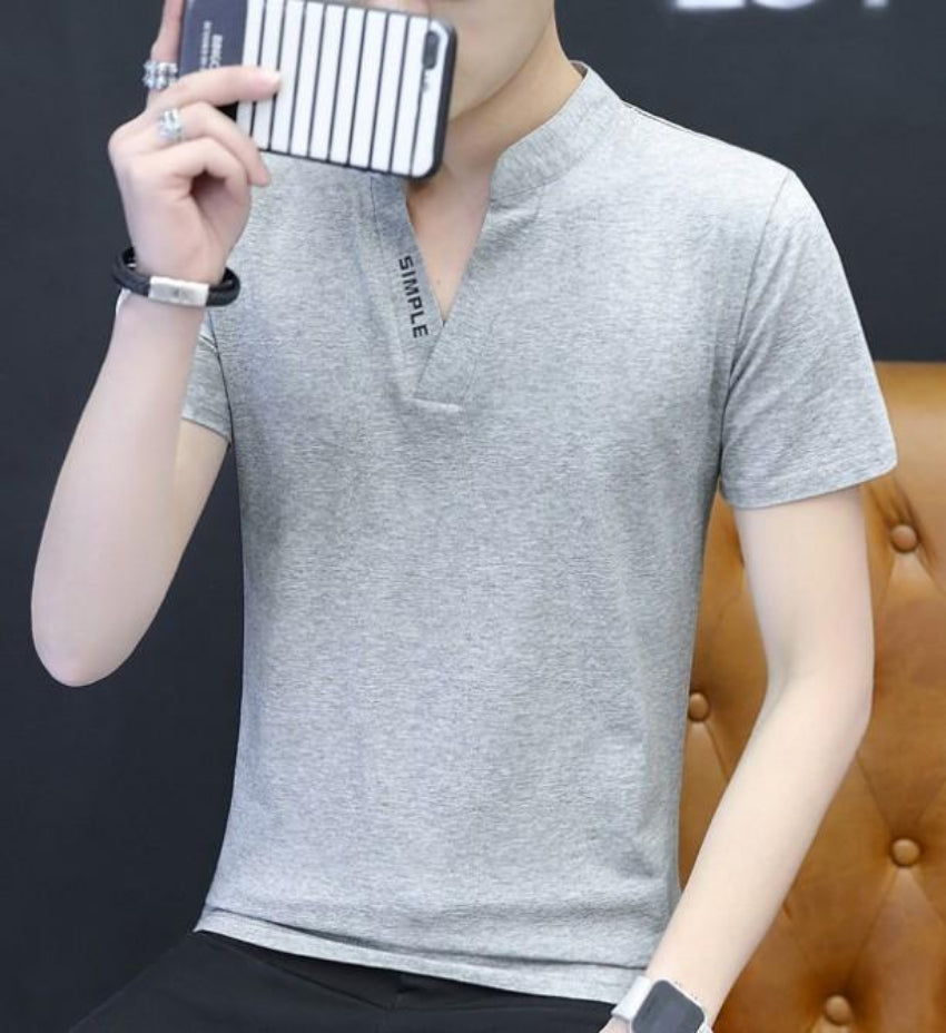 Slim Fit Men's Casual V-Neck Tee