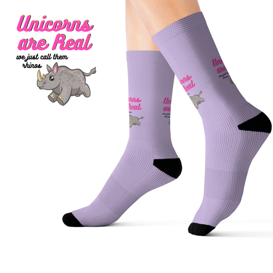 Funny Novelty Socks: Rhino Design with a Unicorn Twist
