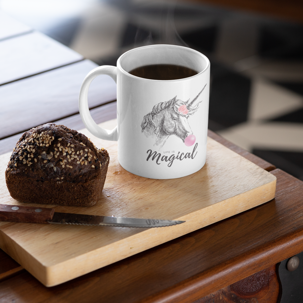 Magical Life Mug - Bubble Gum Flavor with Unicorn Design