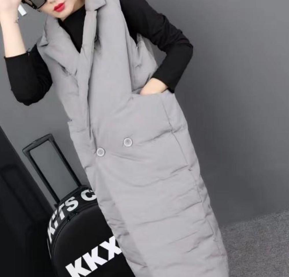 Long Double Breasted Winter Vest for Women