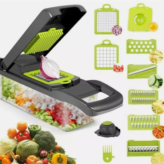 Vegetable and Fruit Slicer with Multi-Purpose Functionality and Convenient Food Storage