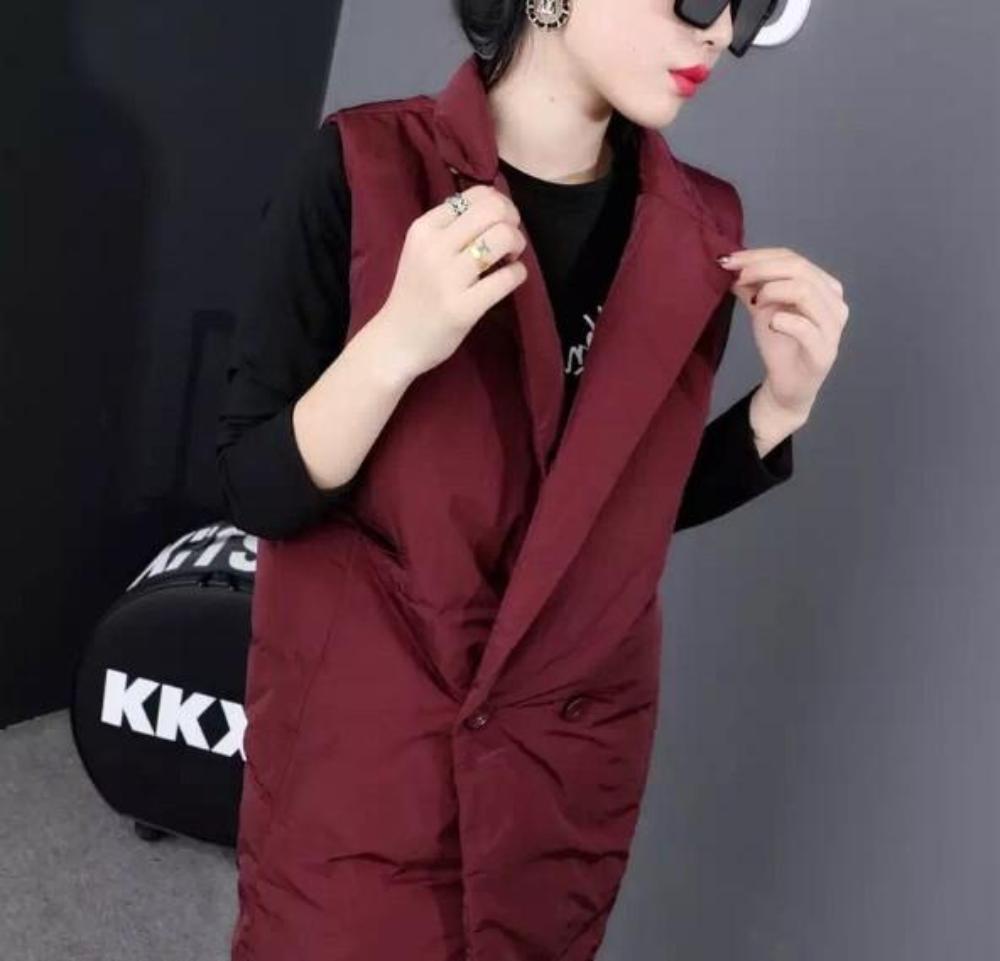 Long Double Breasted Winter Vest for Women