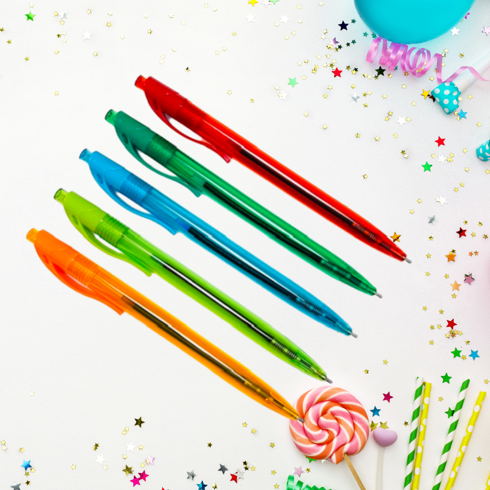 1000 Units of See-Through Smooth Writing Pens