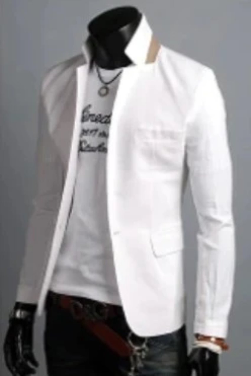 Casual Blazer with Stand Collar for Men