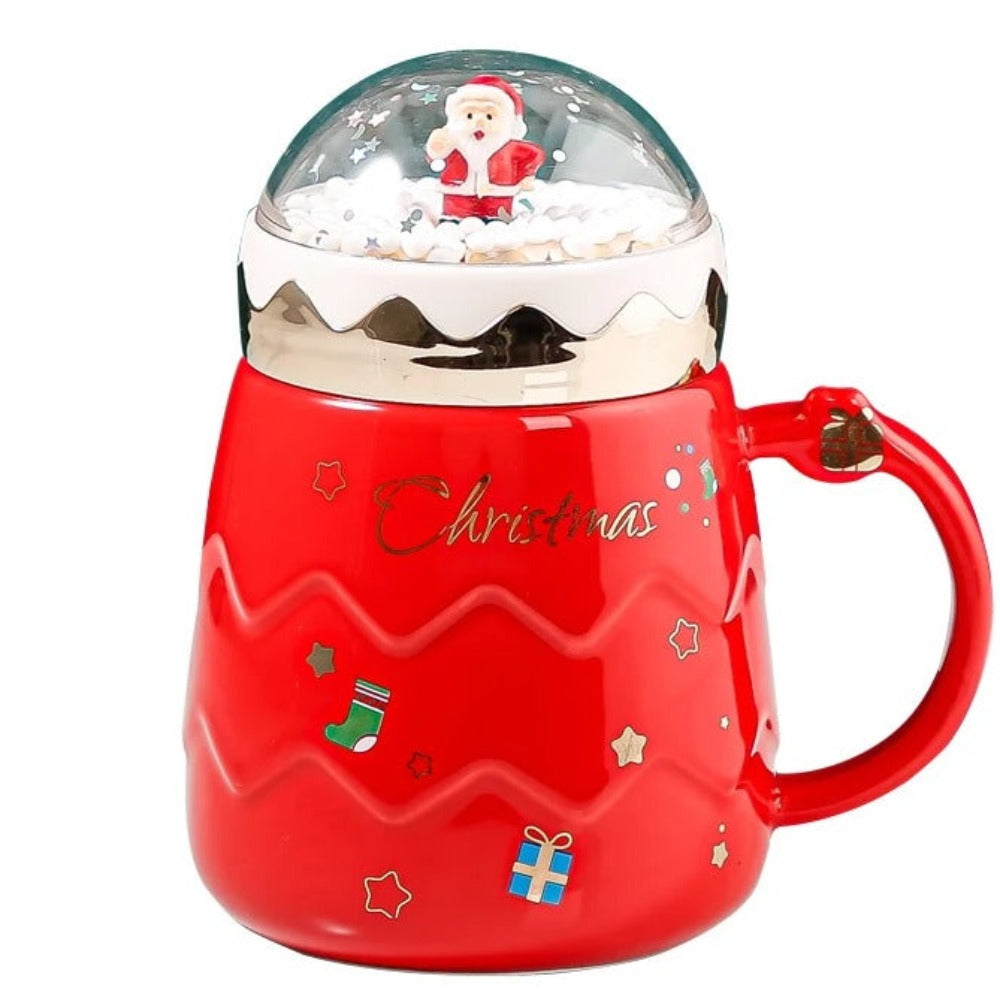 Festive Mug with Cover for Hot Drinks