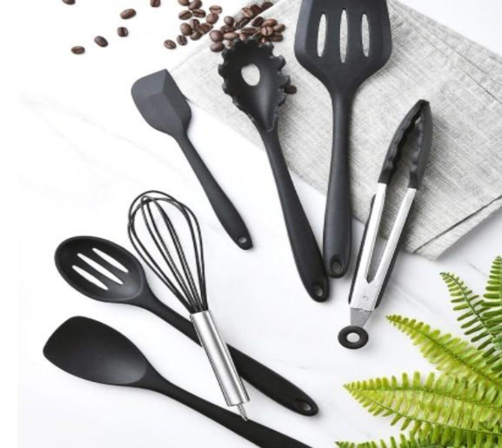 Premium Set of 10 Heat Resistant Non-Stick Silicone Cooking Utensils