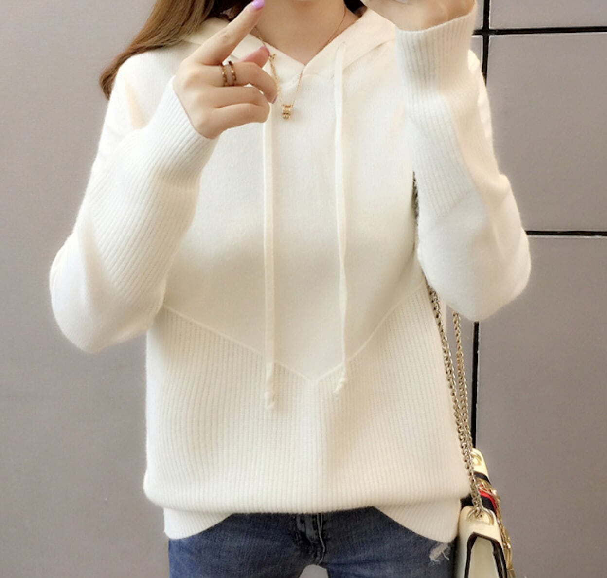 Hooded Women's Pullover Sweater