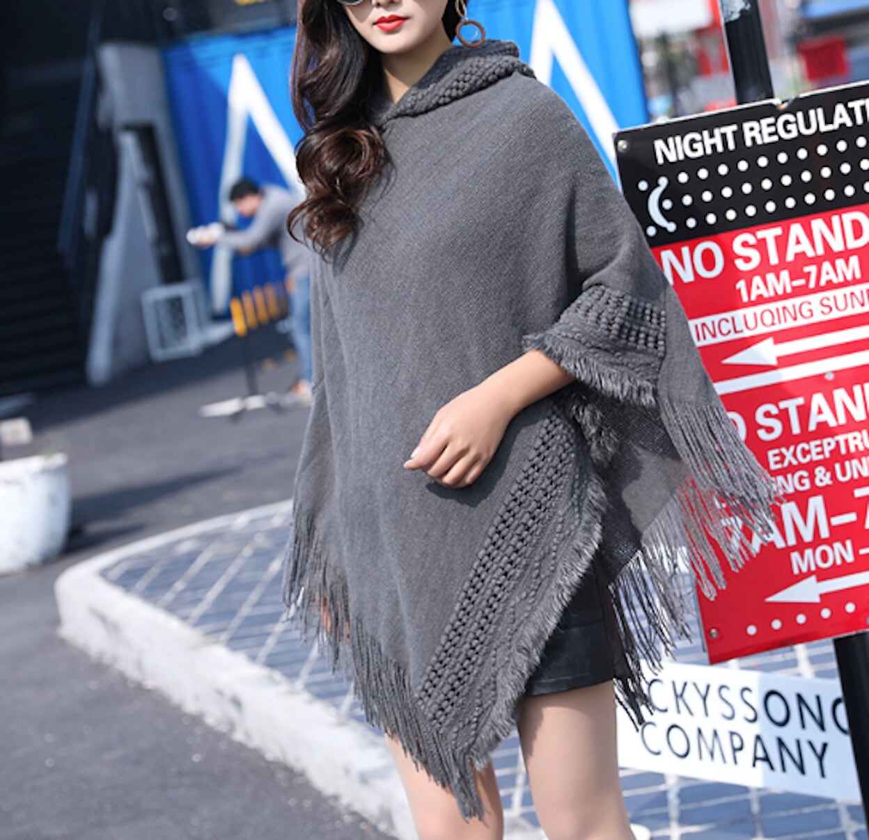 Women's Fringed Hooded Cape