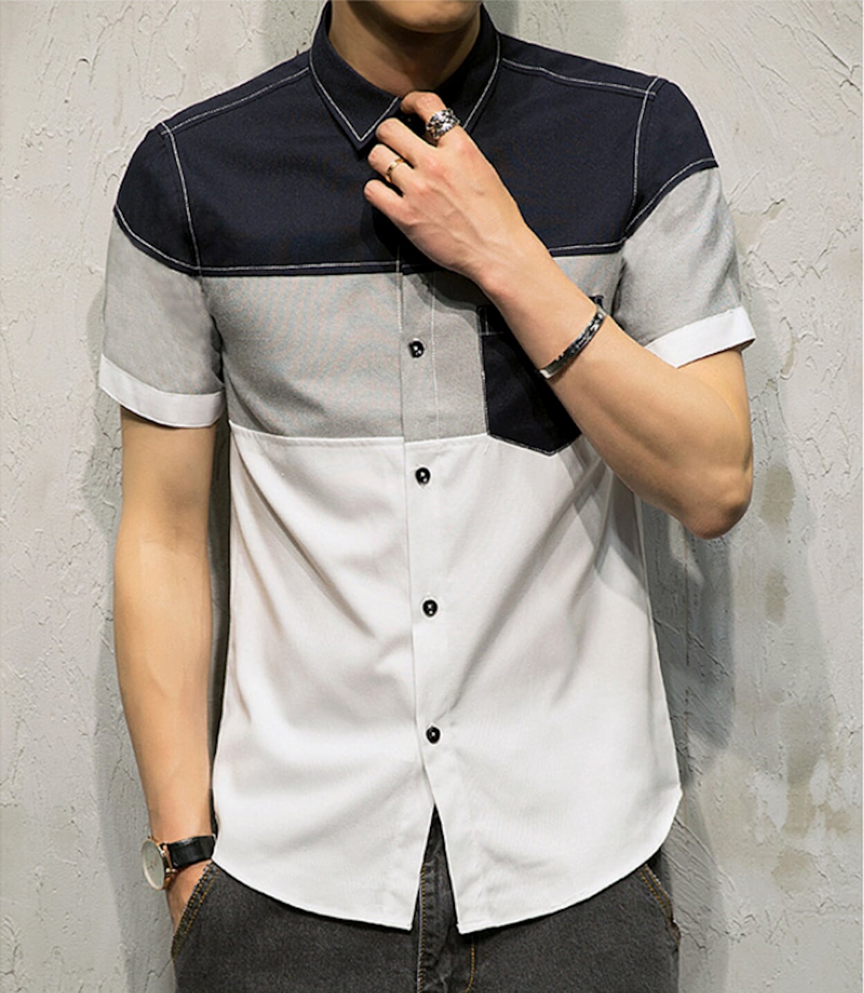 Color-Blocked Shirt for Men