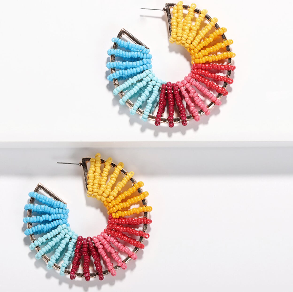 Colorful Round Beaded Earrings